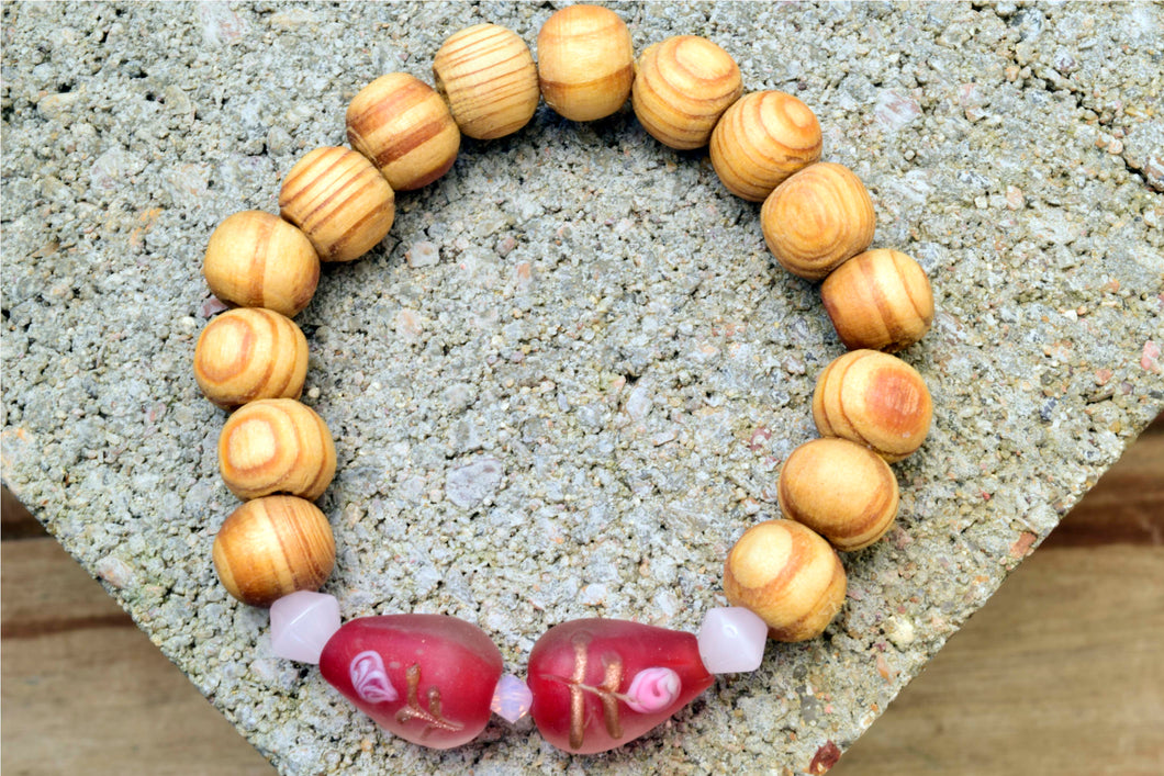 Murano glass, Redrose Bracelet