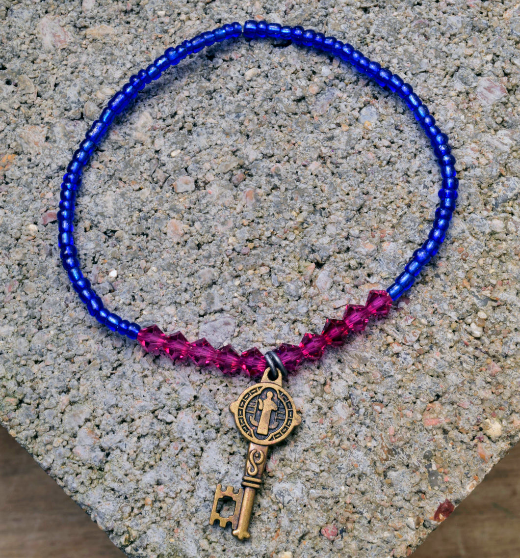 Saint Benedict Blue Bracelet