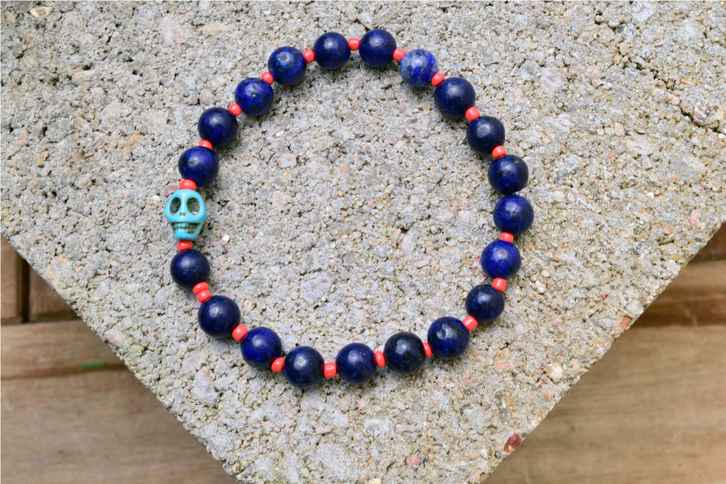 Lapis Lazuli Skull bracelet