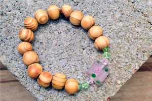 Murano Pink Rose Glass Bracelet